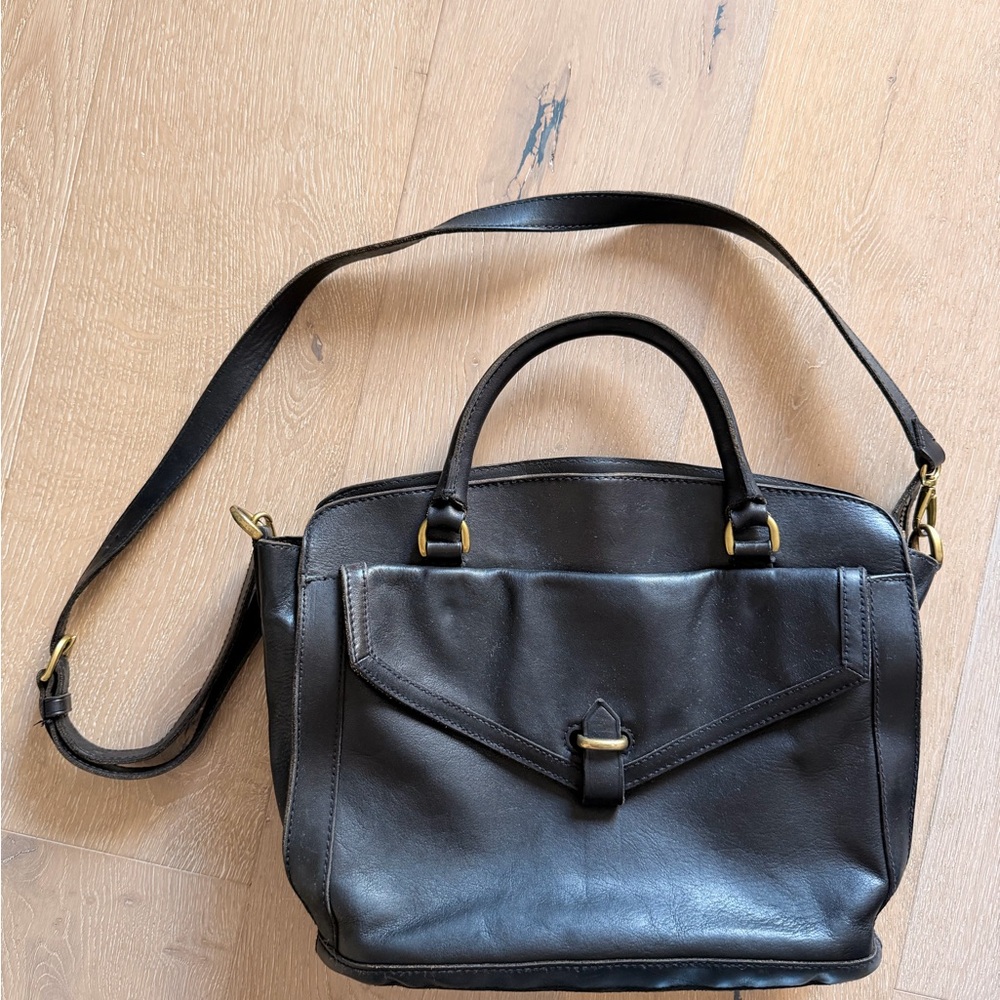 Madewell Black Leather Crossbody Bag